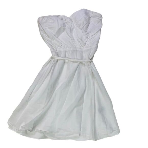 Express White Strapless Tie-Waist Dress - Size 8 - Picture 8 of 15